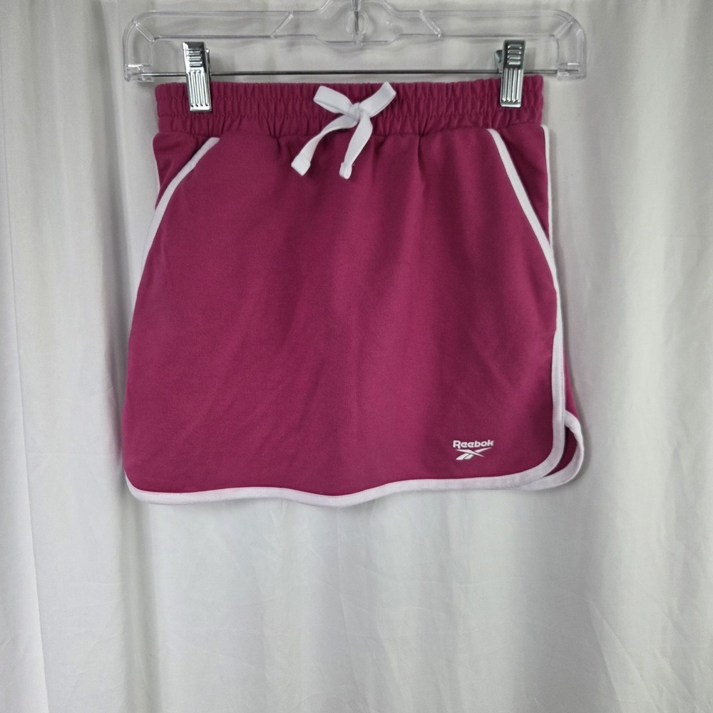 Reebok Girls Elastic Waist Curved Hem Dolphin Skirt Pink Size L